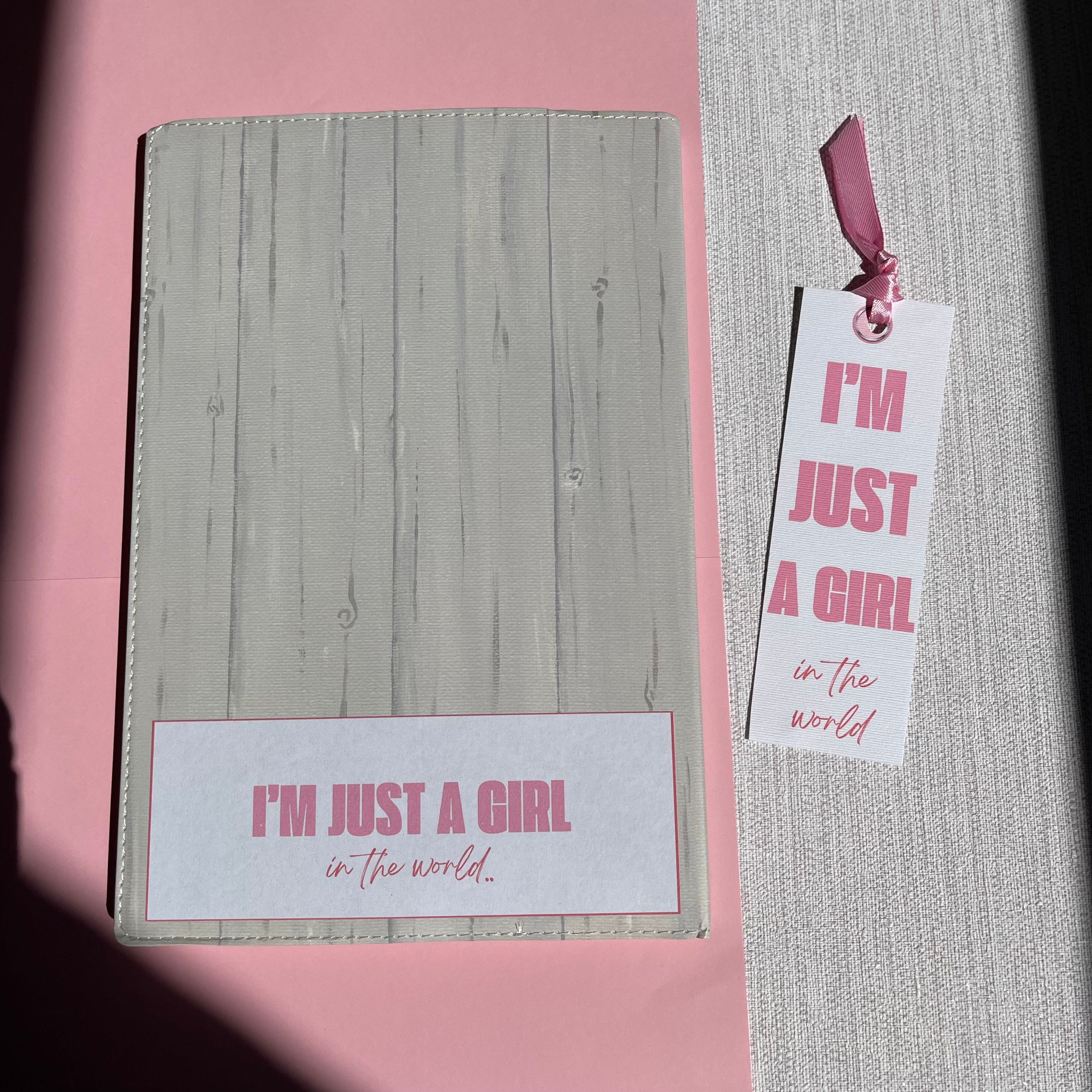 I'm Just A Girl Notebook and Bookmark
