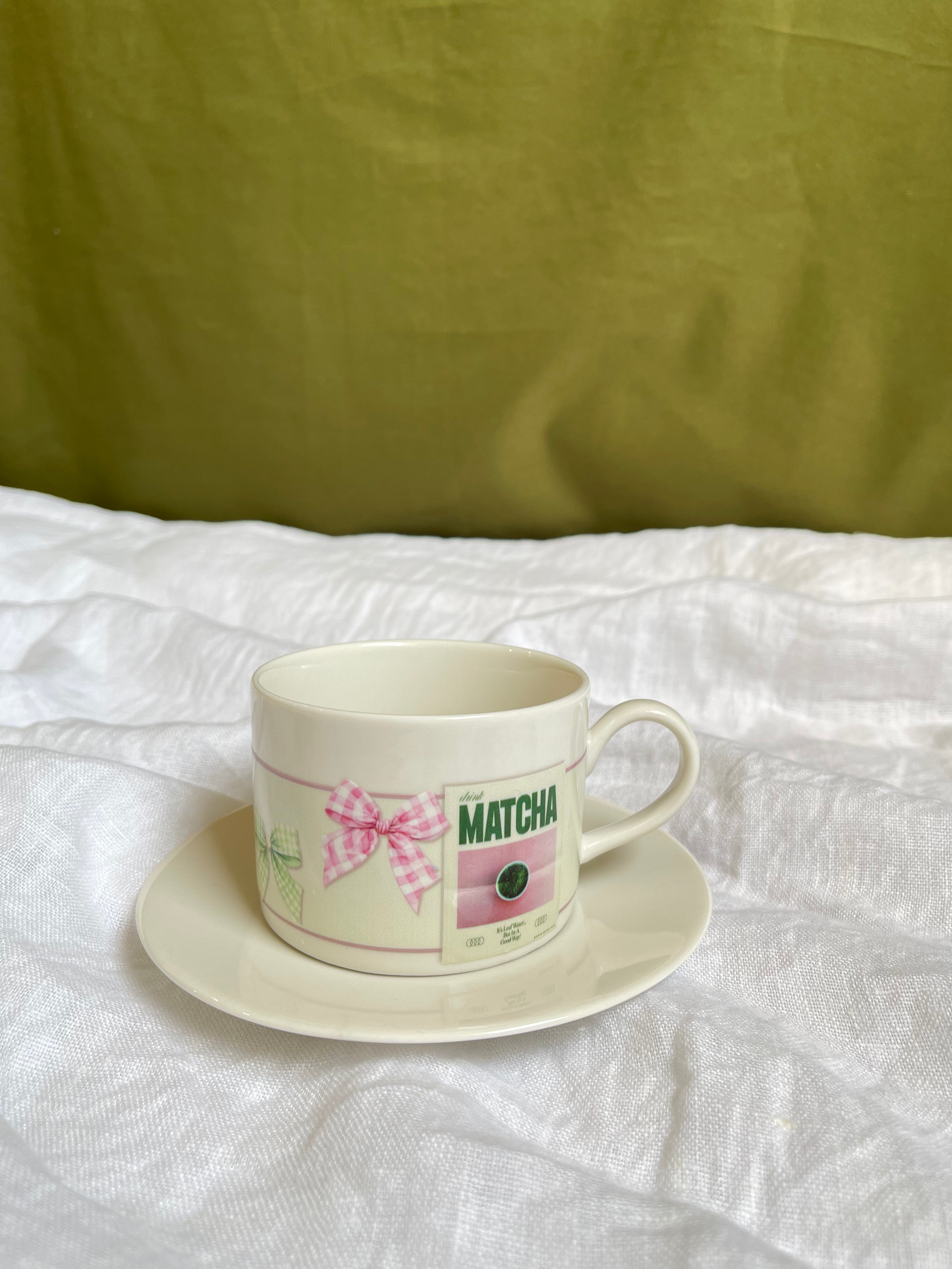 Small Mug with plate كوب وصحن