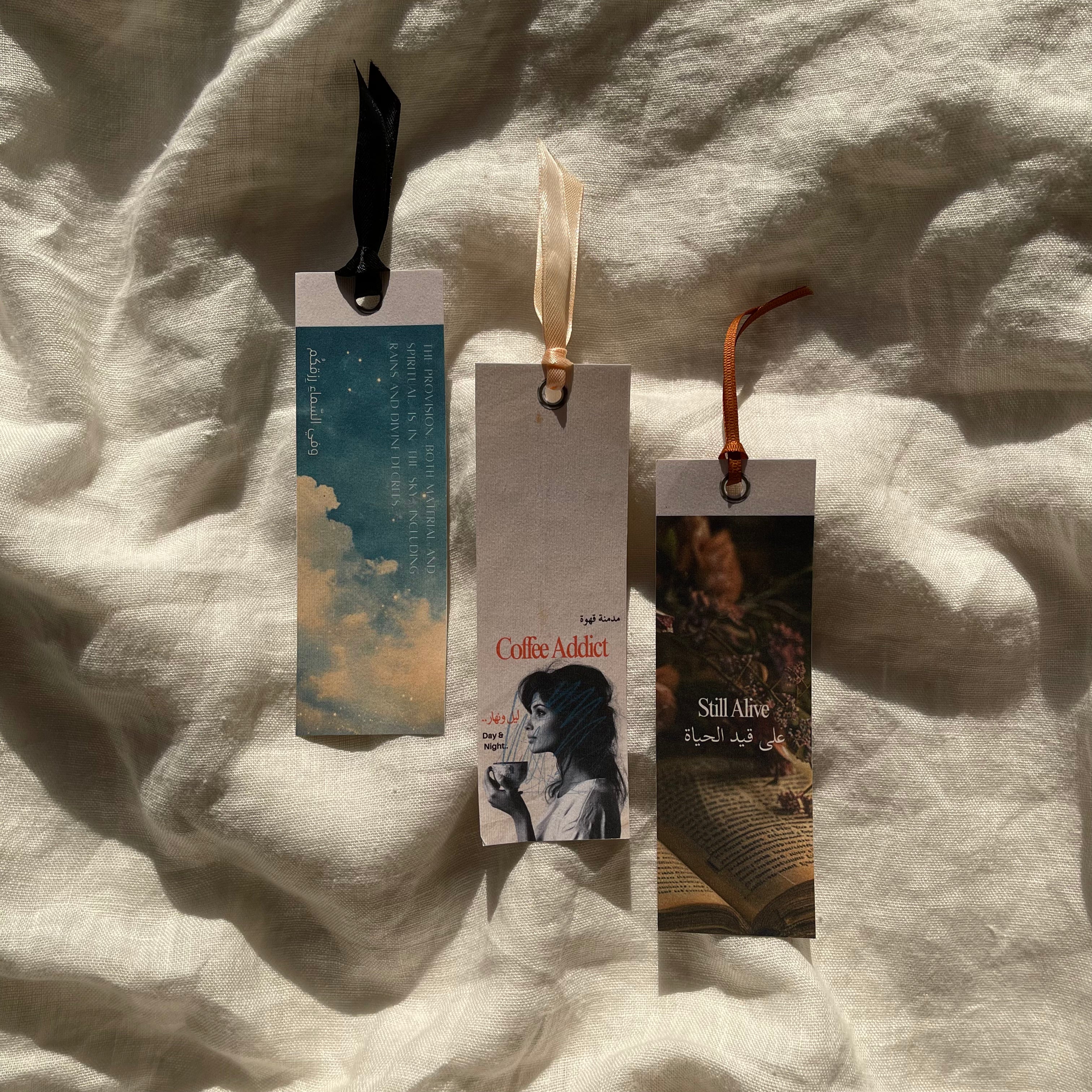 Set of 3 Bookmarks - Still Alive, In The Sky, Coffee Addict