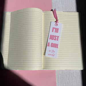 I'm Just A Girl Notebook and Bookmark