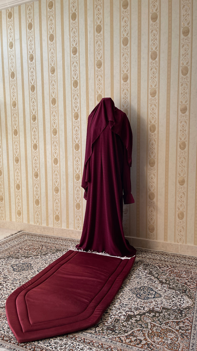 Burgundy Sajada and Jlali Dotted