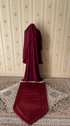 Burgundy Sajada and Jlali Dotted