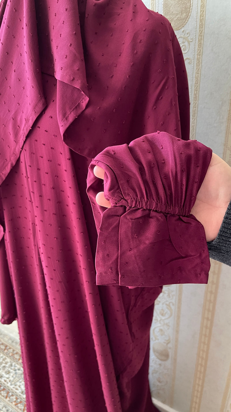 Burgundy Sajada and Jlali Dotted