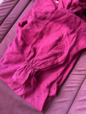 Big Package: Burgundy Dotted (jilal and sijjada + misbah + tafseer with qur'an)