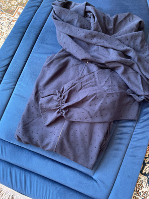 Big Package: Navy Blue Dotted (jilal and sijjada + misbah + tafseer with qur'an)