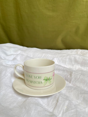 Small Mug with plate كوب وصحن