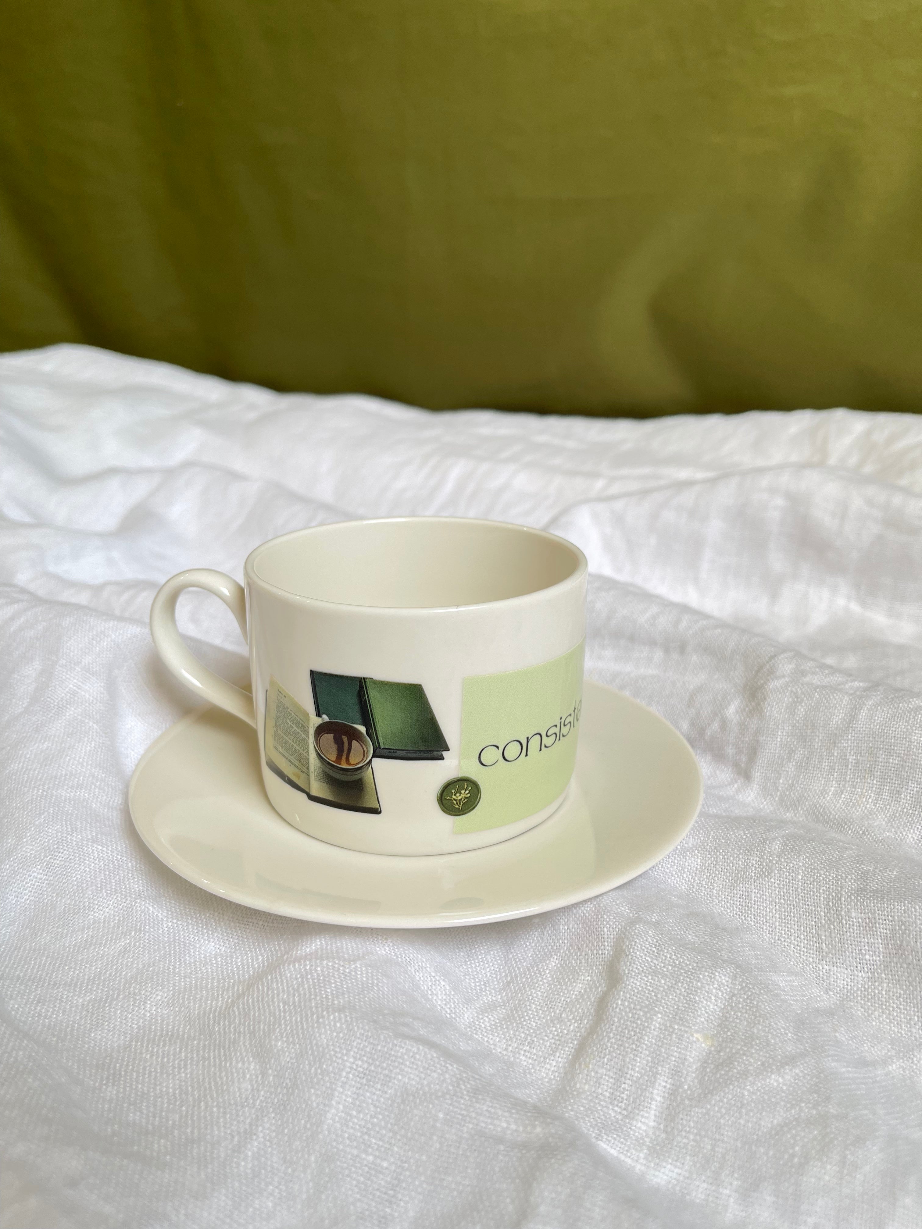 Small Mug with plate كوب وصحن