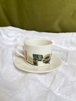 Small Mug with plate كوب وصحن