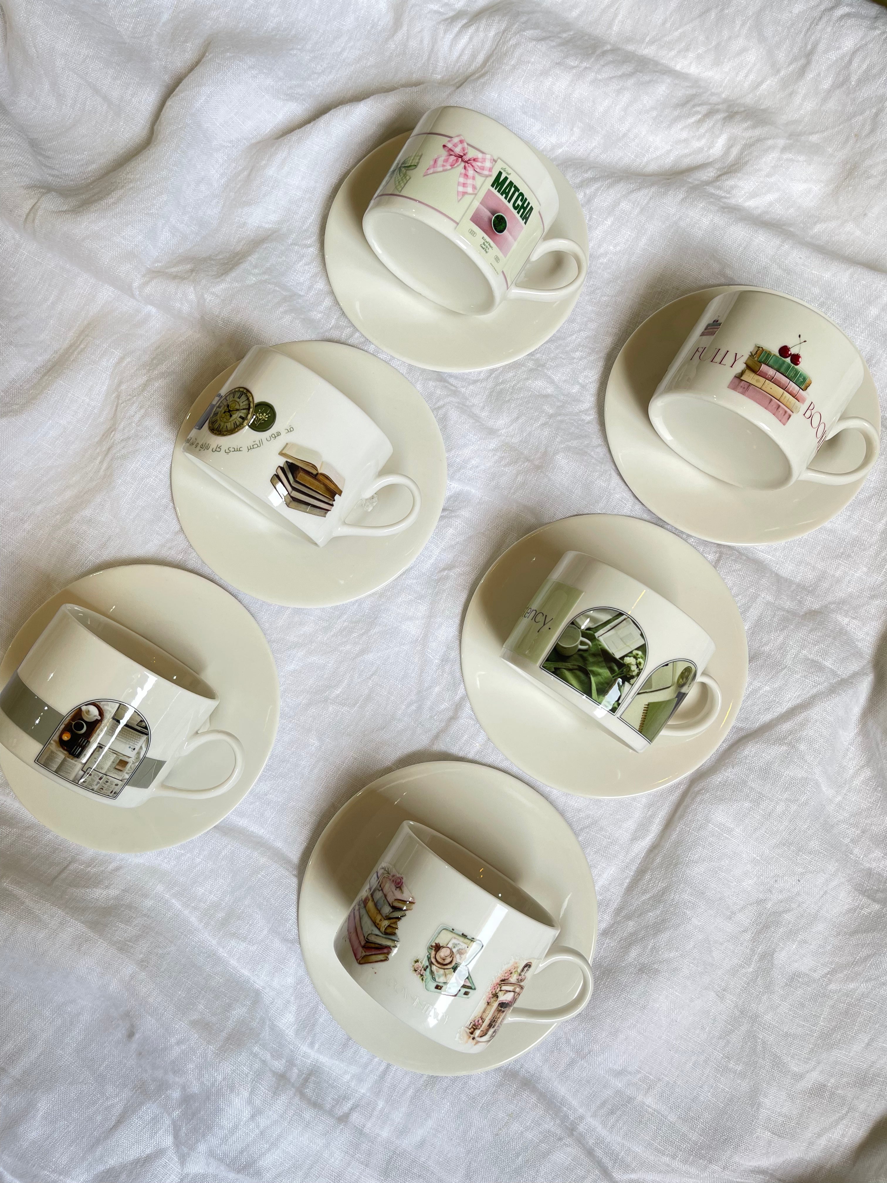 Small Mug with plate كوب وصحن