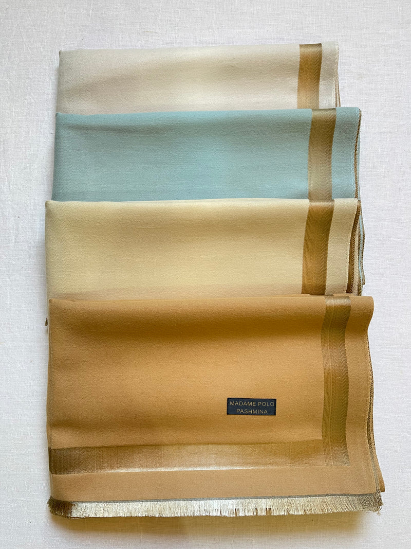 Double sided silky shawl شالات حريرية بلونين