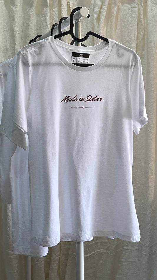 Made in Qatar Maroon Print