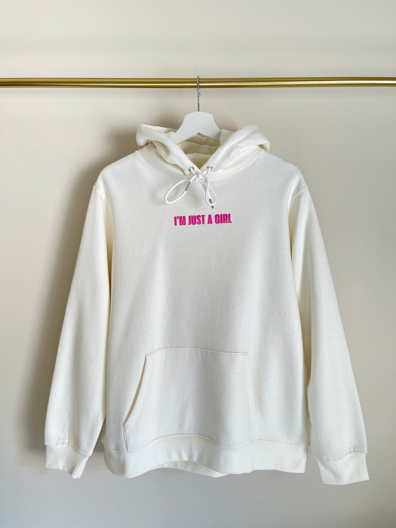 I'm just a girl beige hoodie