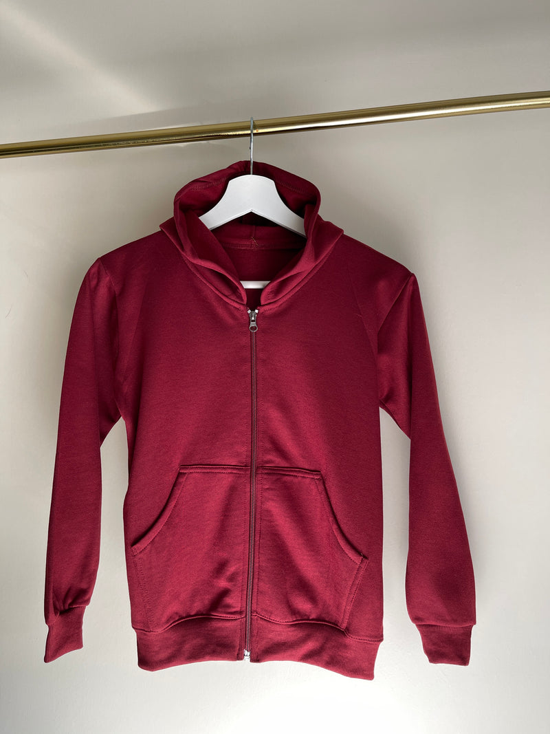 Maroon hoodie with zipper-Children