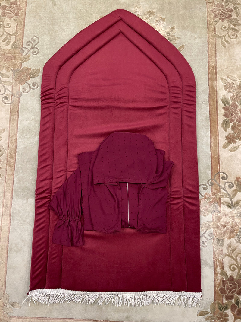 Burgundy Sajada and Jlali Dotted