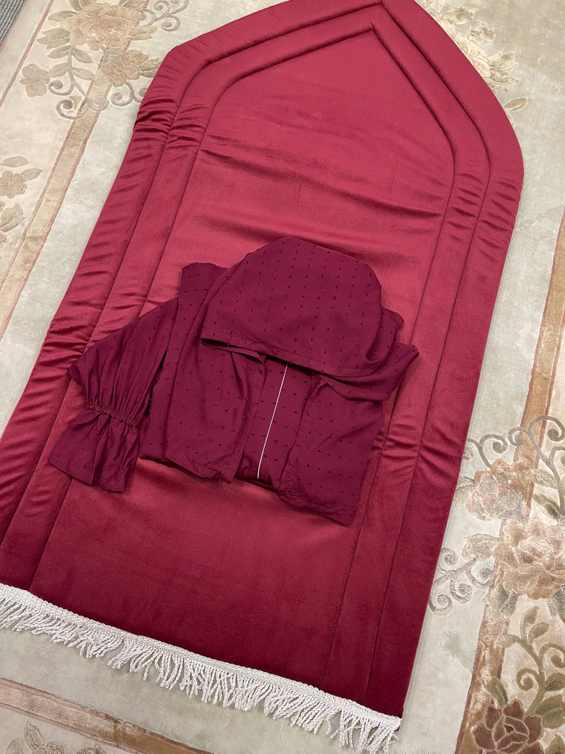 Burgundy Sajada and Jlali Dotted