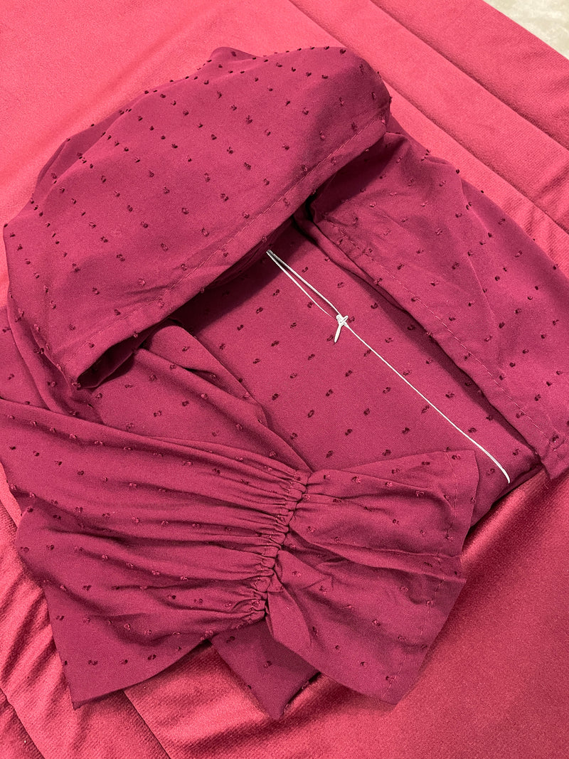 Burgundy Sajada and Jlali Dotted