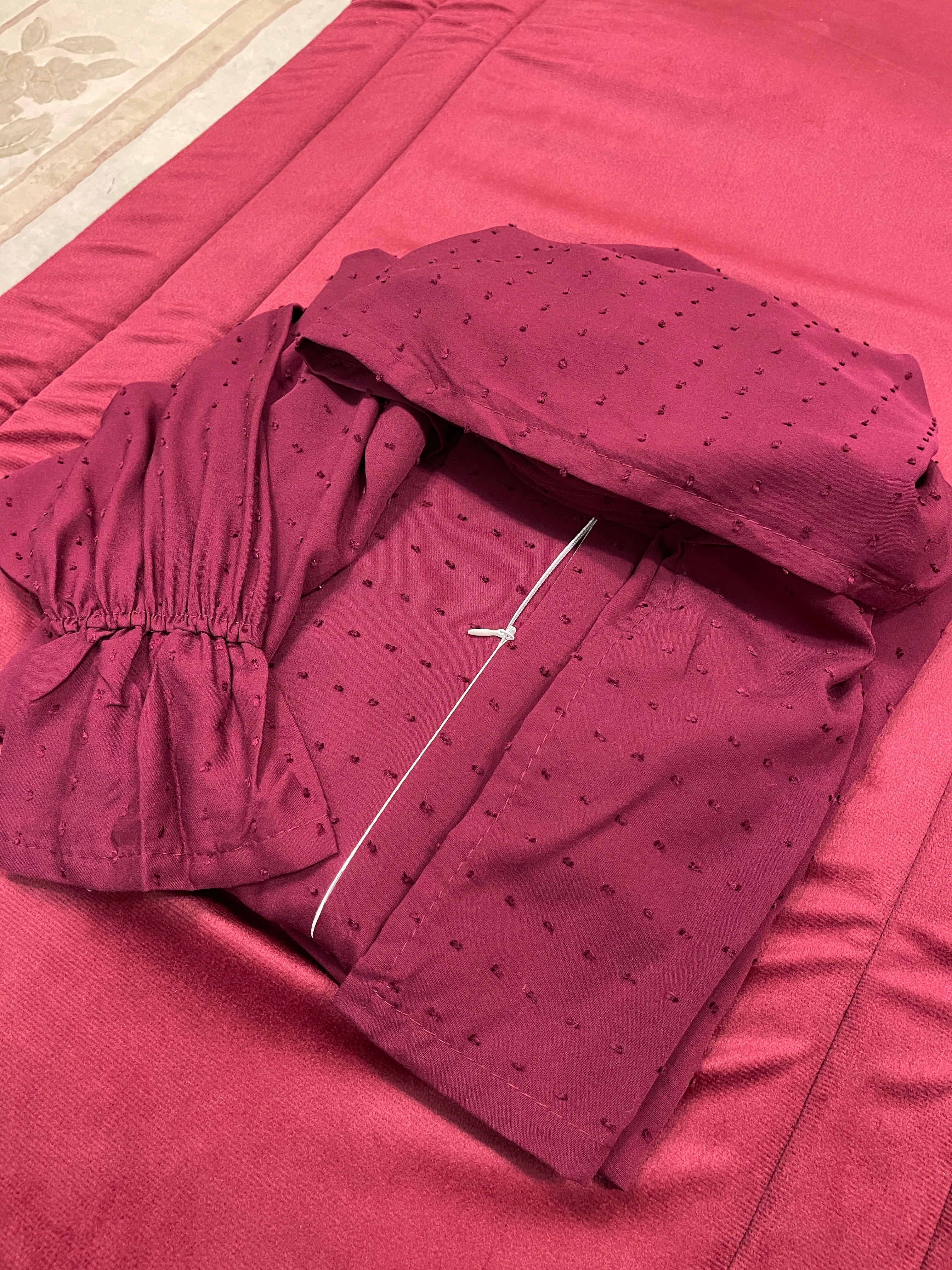 Burgundy Sajada and Jlali Dotted