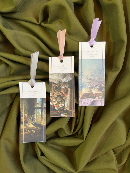 Set of 3 Bookmarks - Lavender, Window, Hand Vintage